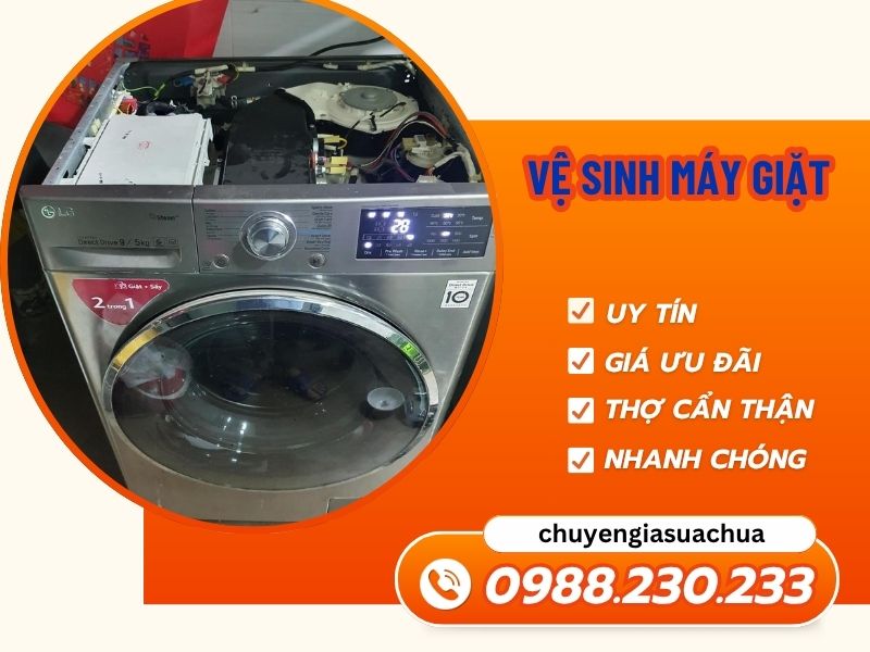 Vệ sinh máy giặt sạch sâu chuyên nghiệp giá ưu đãi!