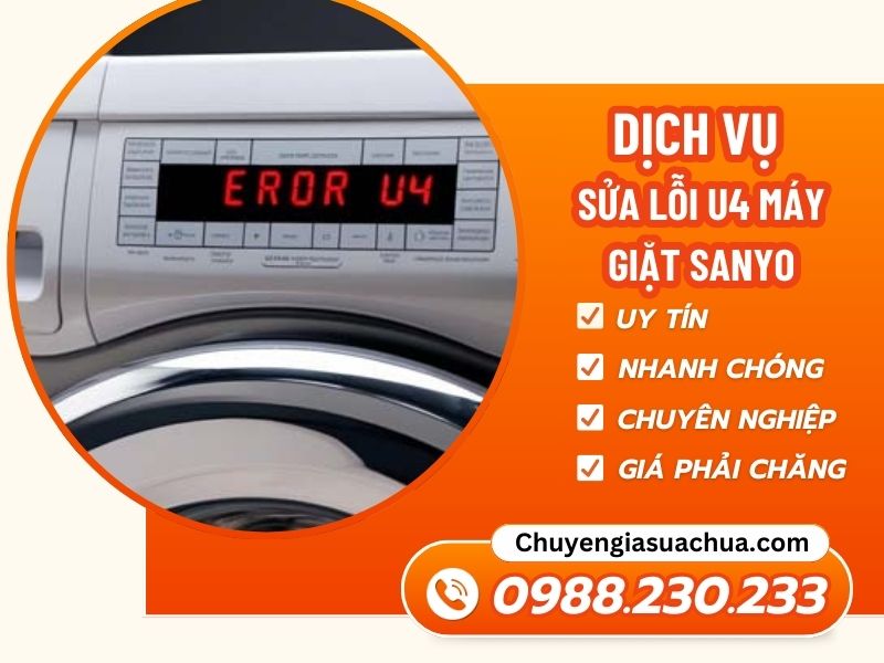 Máy giặt Sanyo báo lỗi U4 khắc phục nhanh triệt để lỗi!