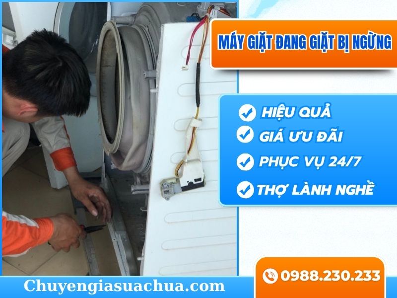 Bật mí cách xử lí máy giặt đang giặt bị ngừng!