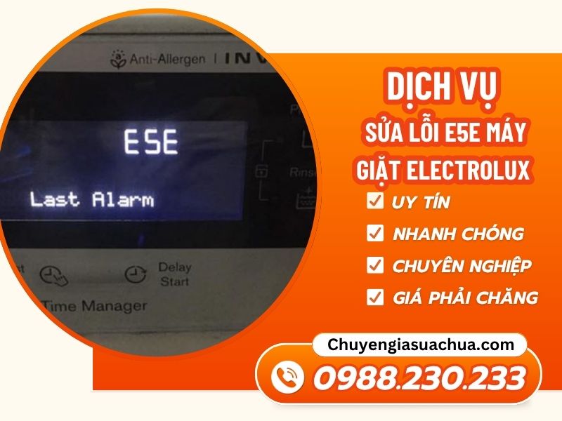Lỗi E5E máy giặt Electrolux – Nguyên nhân và cách khắc phục hiệu quả!