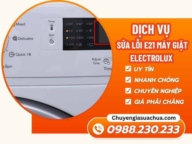 Lỗi E21 máy giặt Electrolux xử lý nhanh chóng kịp thời!