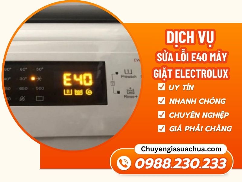 Lỗi E40 máy giặt Electrolux nguyên nhân và cách xử lý kịp thời!