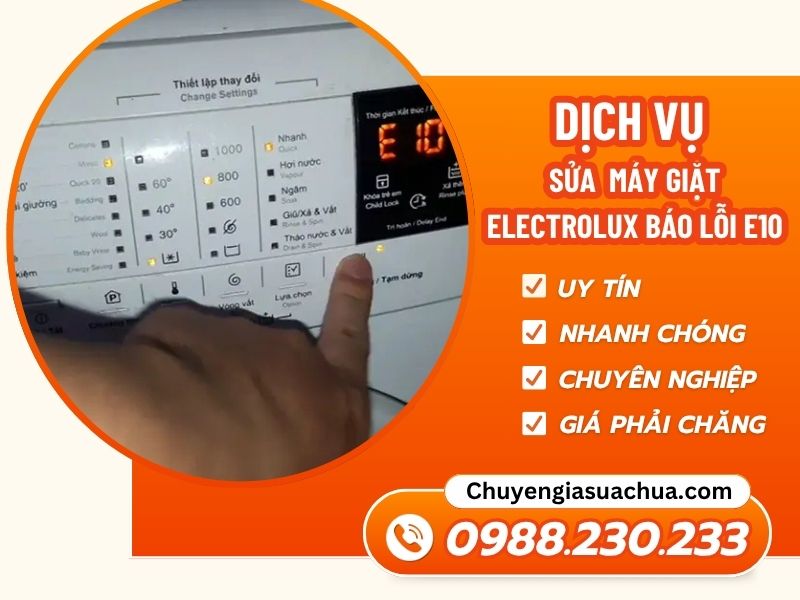 Máy giặt Electrolux báo lỗi E10 xử lý nhanh kịp thời hiệu quả!