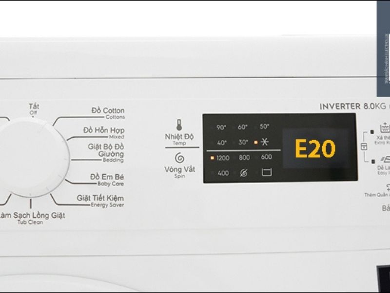Nguyên nhân lỗi E20 máy giặt Electrolux